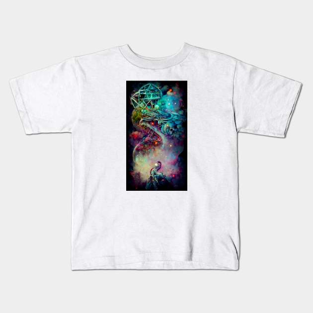 Gazing Into Imagination Kids T-Shirt by tdraw